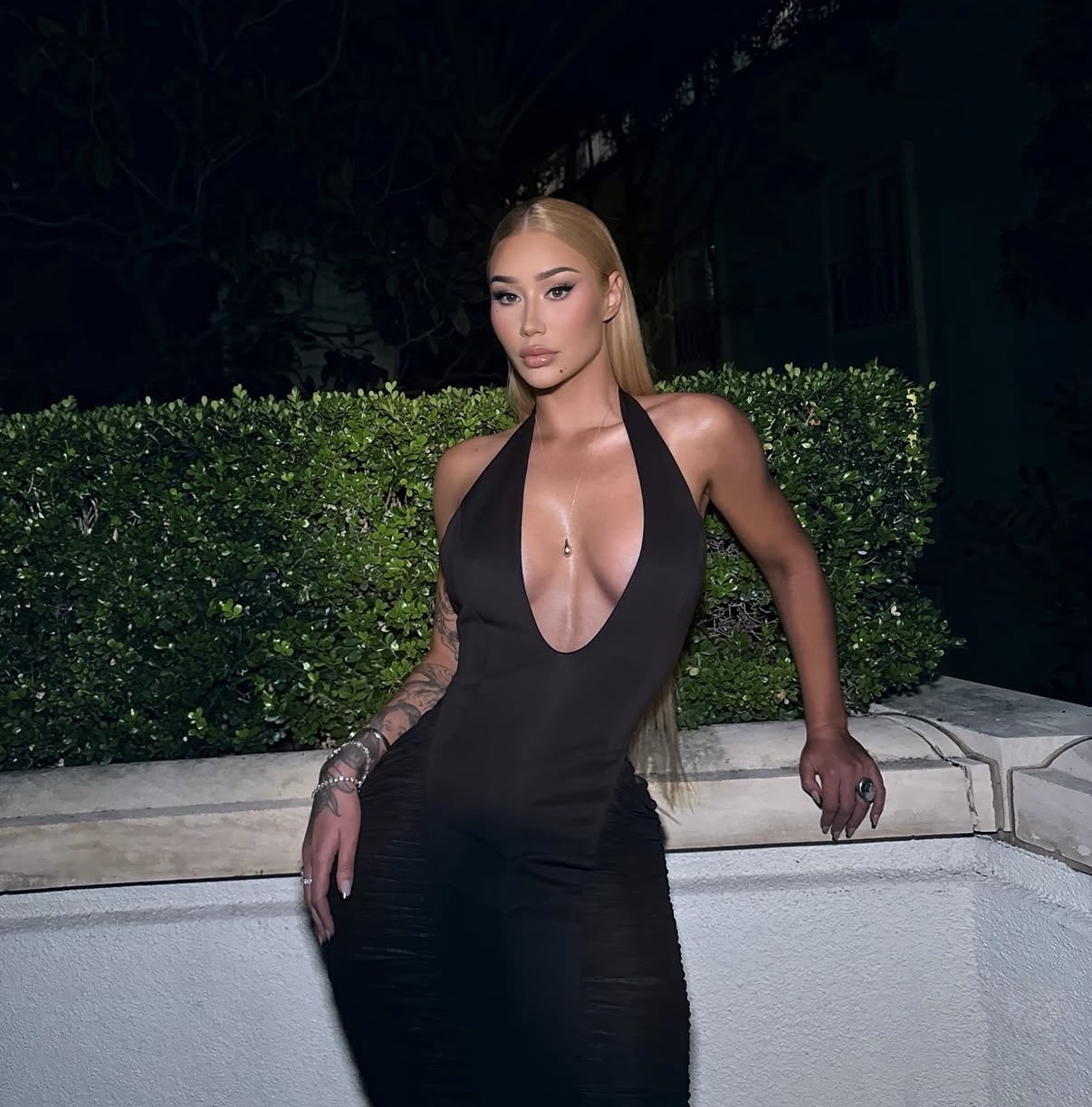 Sexy girl in black dress
