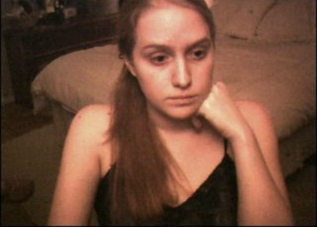 Jennifer Ringley retro bedroom portrait with classic webcam creator aesthetic