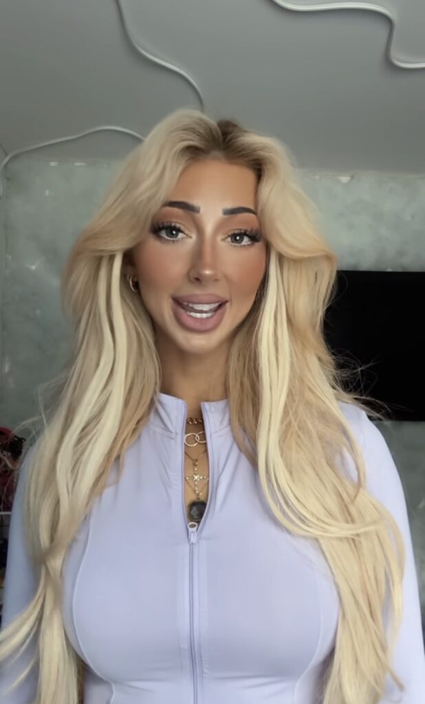 Nala Ray blonde beauty portrait with glamorous influencer aesthetic