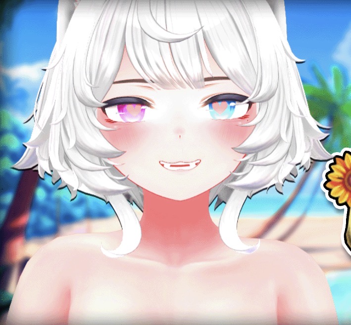 Nyannie anime inspired close up portrait with pastel aesthetic and glowing eyes