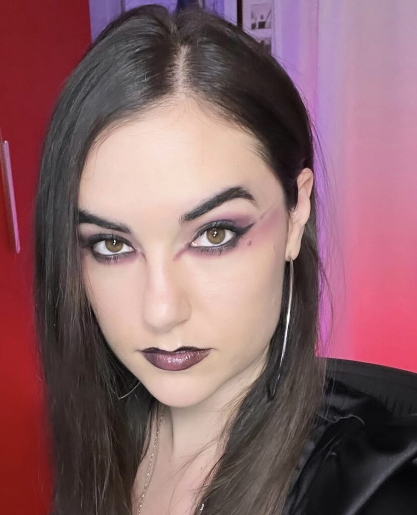 Sasha Grey dramatic makeup beauty portrait with artistic influencer aesthetic